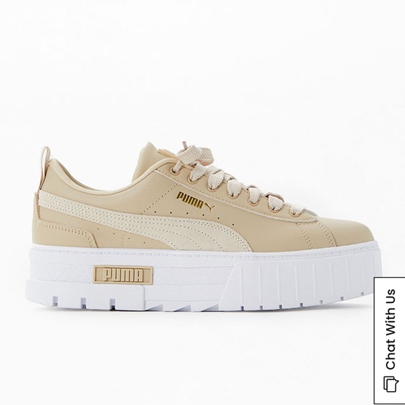 Puma Shoes - Puma Beige and White Women's Sneakers